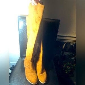 Jore  Harper Brown Suede Leather Knee High Bottom 1/4 Zip Boots Size 8M